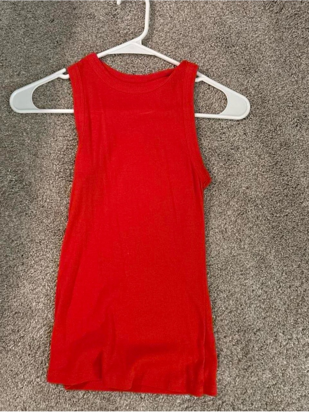 a new day Red Ribbed Tank Top - Sleeveless Crew Neck